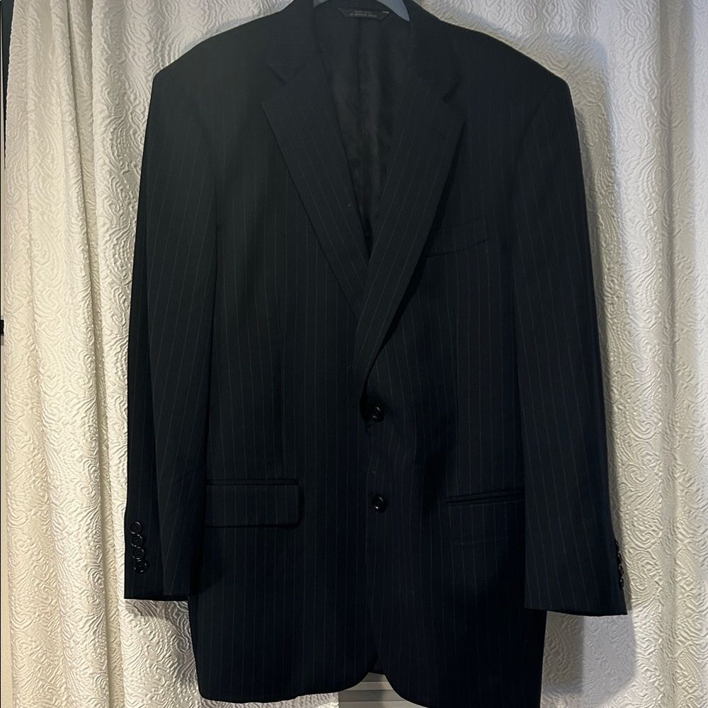 Brooks Brothers 100% Wool Makers and Merchants 1818 Black Pinstripe Blazer